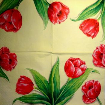 137 Tulpen - 3-lagig (rot) - Paw